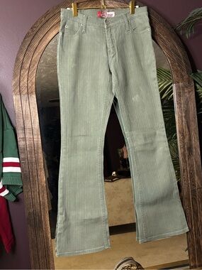 Vintage Y2K Sage Pinstripe Flares 🧝🏼‍♀️🍏✨